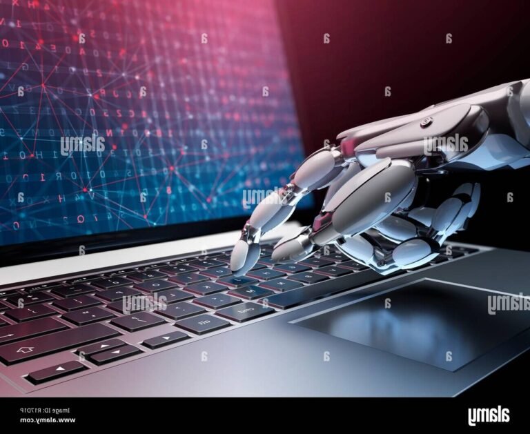 L'IA peut-elle remplacer l'écriture humaine dans les textes 2 robot ecrivant sur un ordinateur