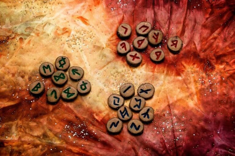 Comment interpréter un tirage de runes pour obtenir un oui ou non 16 runes disposees sur un tissu mystique