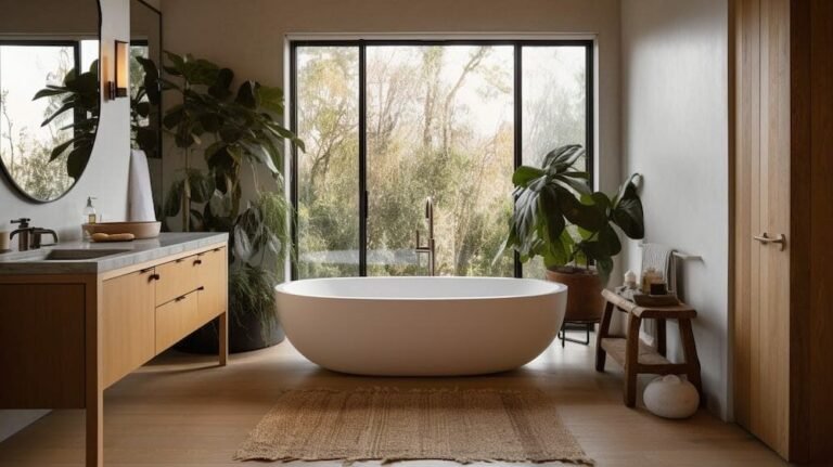 salle de bain moderne avec ambiance zen