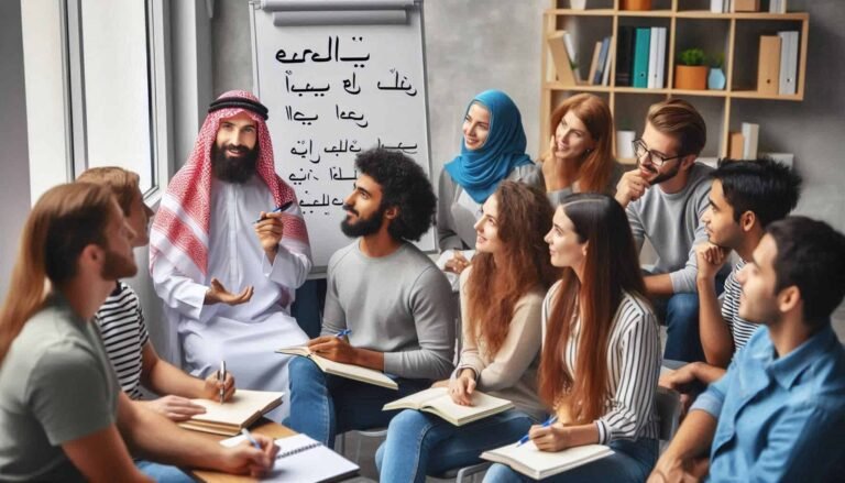 Quels sont les cours d'arabe proposés par l'Institut du Monde Arabe 28 salle de classe dapprentissage de larabe