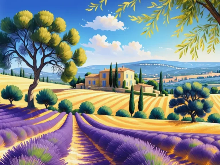 scene de paysage provencal ensoleille