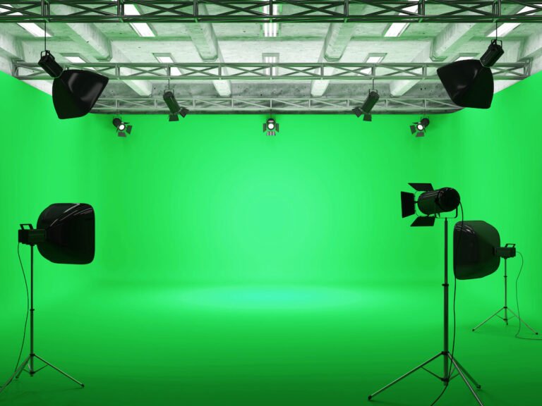 studio de tournage avec fond vert