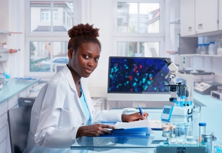 technicien de laboratoire en pleine analyse