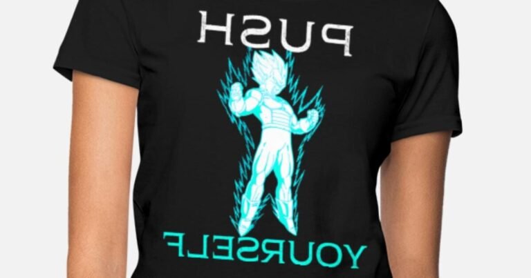 tee shirt vegeta sur fond dynamique
