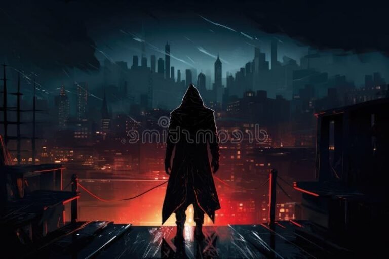 Quelle est la date de sortie d'Assassin's Creed Shadows 28 un assassin dans un paysage urbain nocturne