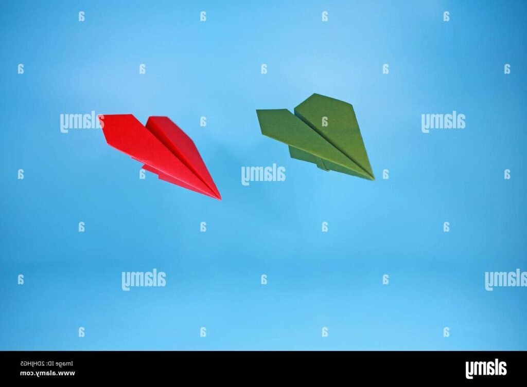 un avion en papier en plein vol