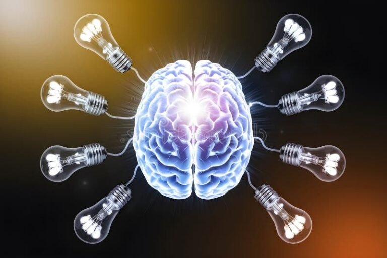 Comment se convaincre de manière efficace avec "Mets-toi ça dans la tête" 23 un cerveau entoure de lumieres brillantes