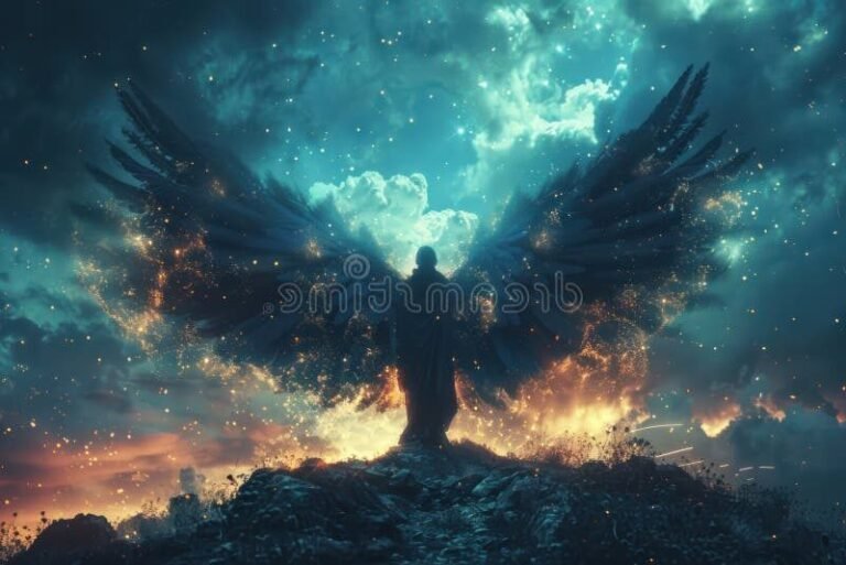 un ciel etoile avec des anges