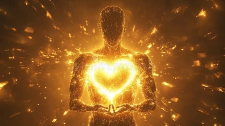 Quelles leçons tirer du livre "Le jour où je me suis aimé pour de vrai" 11 un coeur rayonnant entoure de lumiere