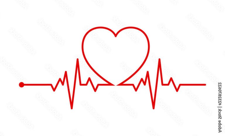 un coeur stylise pulsant en rythme