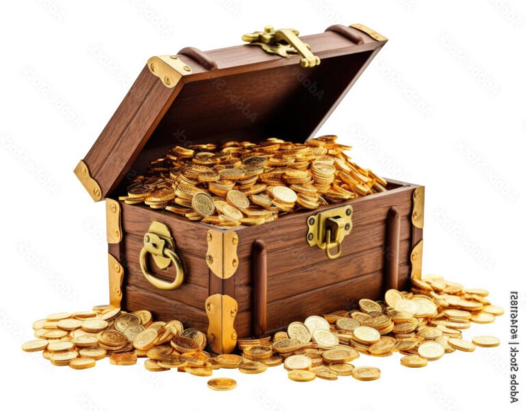 un coffre plein de pieces dor