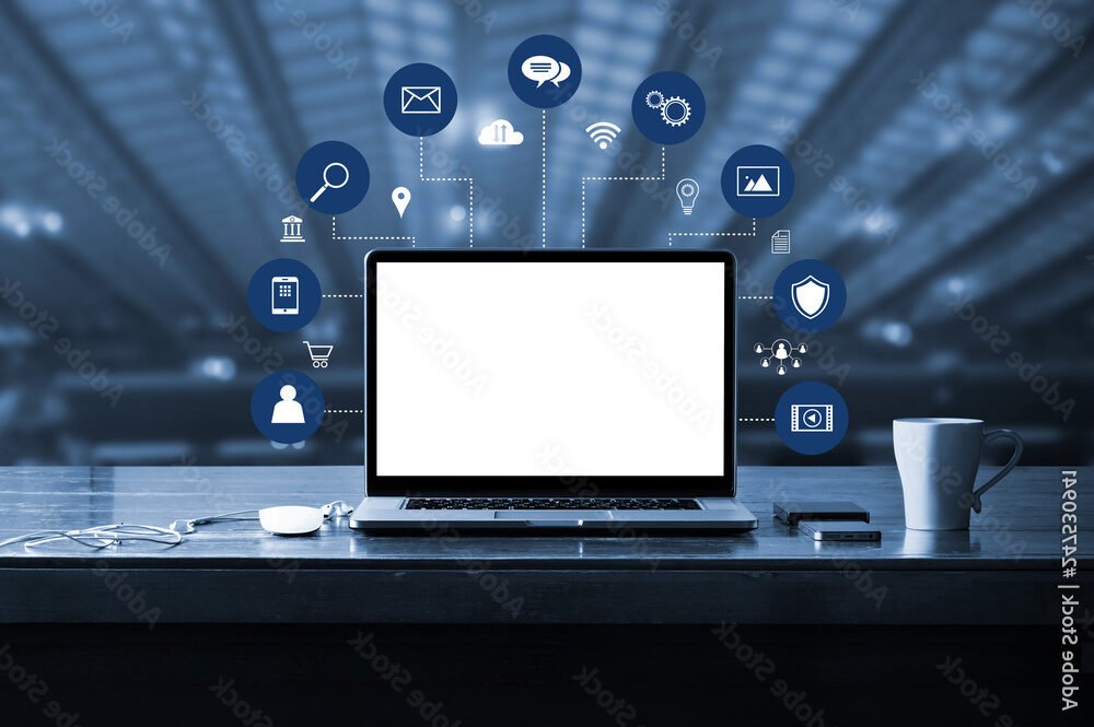 un ecran dordinateur avec des icones numeriques