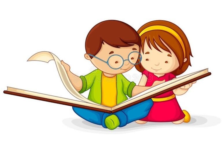 un enfant lisant avec un livre ouvert