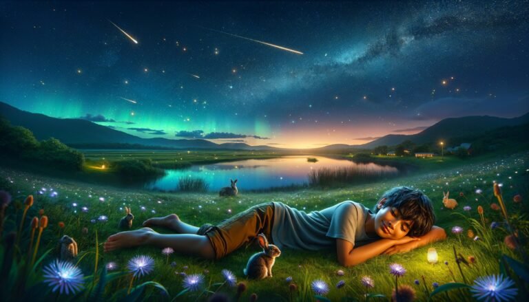 un enfant revant sous un ciel etoile