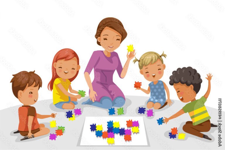 Quel est le contenu et les avantages du CAP Petite Enfance par le GRETA 38 un groupe denfants jouant avec une educatrice