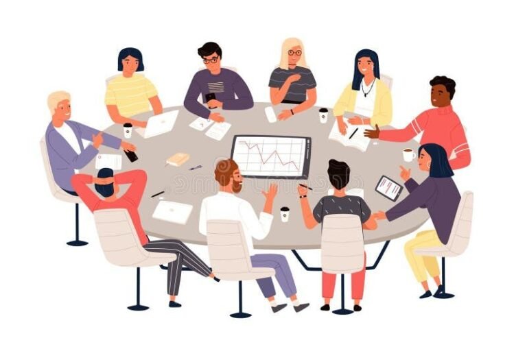 Comment améliorer sa réputation en ligne et hors ligne 15 un groupe discutant autour dune table