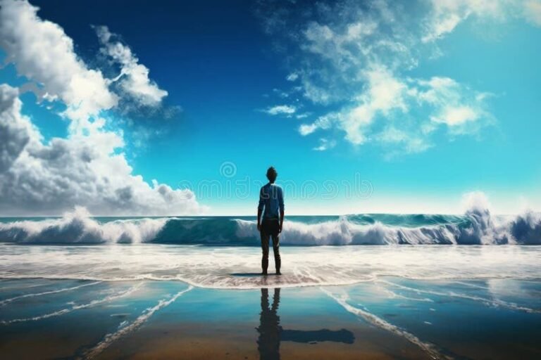 un jeune homme regardant lhorizon