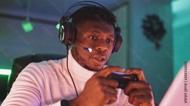 un joueur concentre sur un jeu video