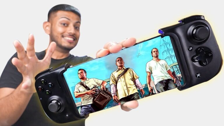 un joueur sur smartphone avec gta v