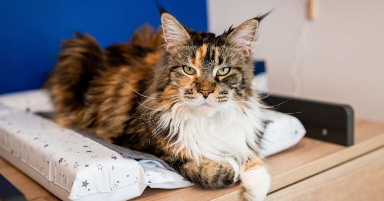 un maine coon dans un foyer chaleureux