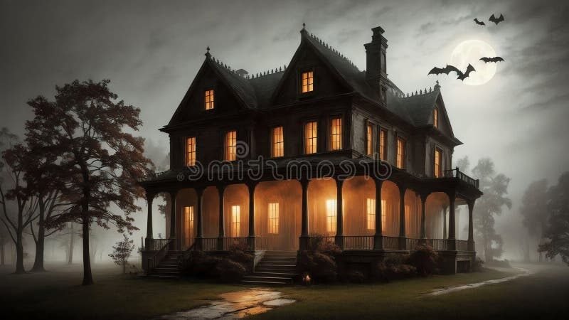 un manoir mysterieux avec des ombres