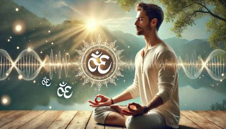 un meditant chantant un mantra