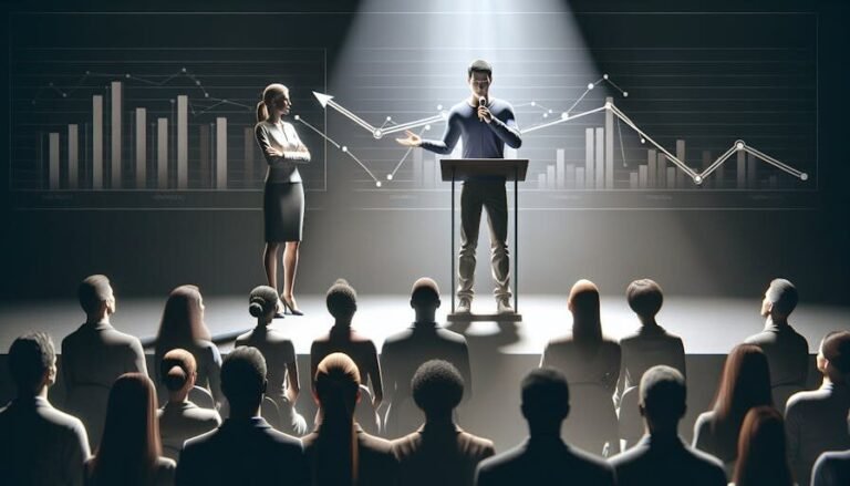 un orateur captivant sur scene