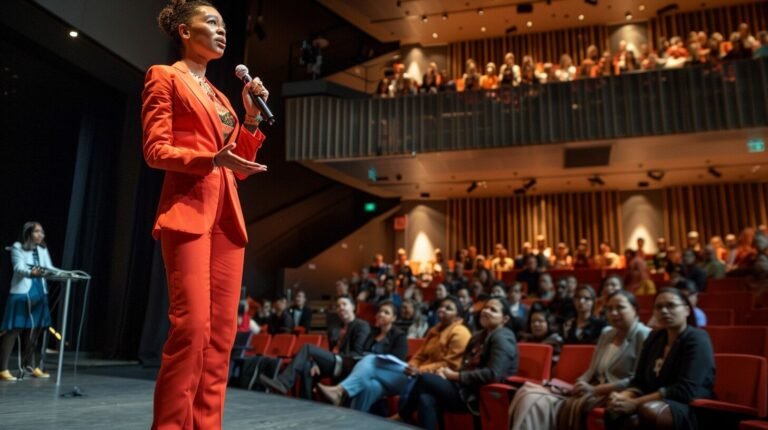 Comment parler en public sans stress et gagner en confiance 5 un orateur serein devant un auditoire attentif