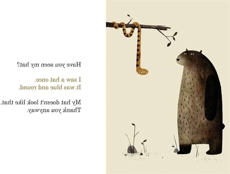 un ours cherchant son chapeau perdu