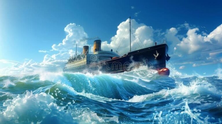 un paquebot en mer sous un ciel bleu
