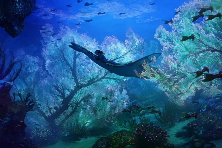 Quel est le synopsis et les thèmes d'Avatar : La Voie de l'Eau 36 un paysage aquatique des navi et pandora