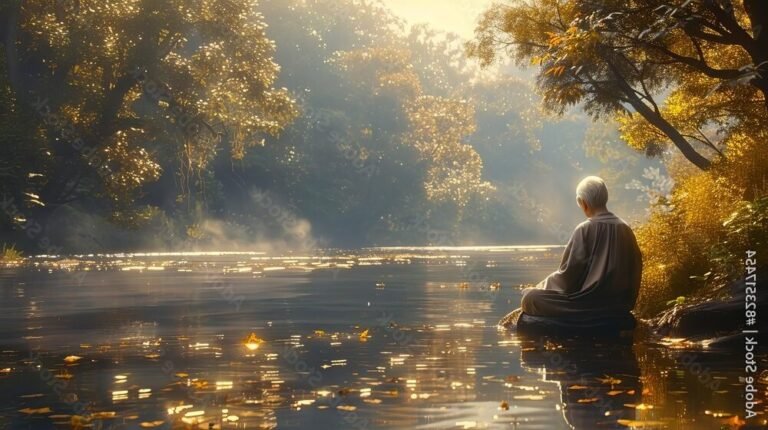 Que nous enseignent les pensées de Marc Aurèle sur soi-même 6 un philosophe meditant au bord dun lac