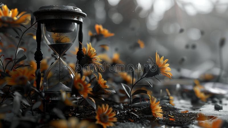 Pourquoi "La vie est brève et le désir sans fin" résonne-t-il en nous 1 un sablier et une fleur fanee