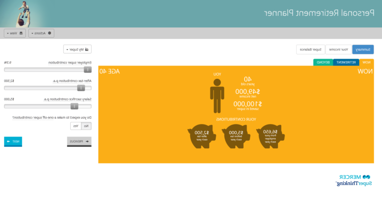 un simulateur de retraite en action