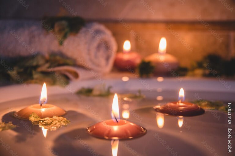 un spa relaxant avec des bougies