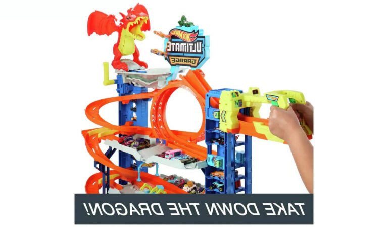 un super garage dragon hot wheels en action