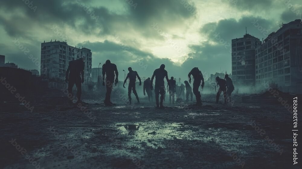 Pourquoi la série télévisée The Walking Dead a-t-elle autant de succès 1 une foule de zombies dans une rue deserte