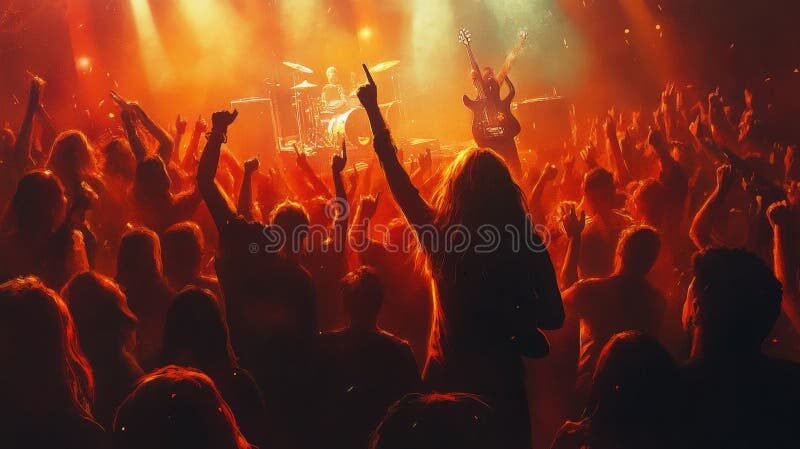 une foule en concert energique et passionnee