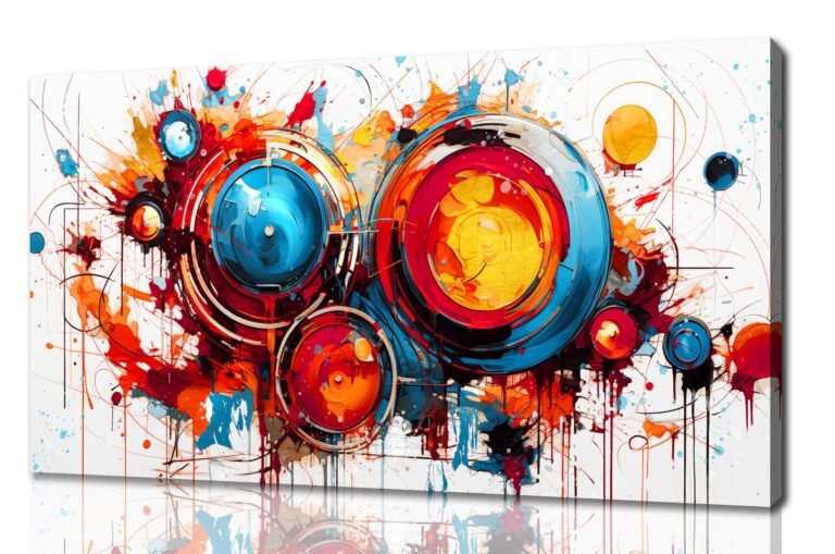 une oeuvre dart contemporain coloree