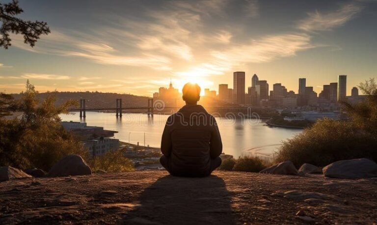 Que raconte "Jours sans faim" de Delphine de Vigan 17 une silhouette contemplant un paysage urbain