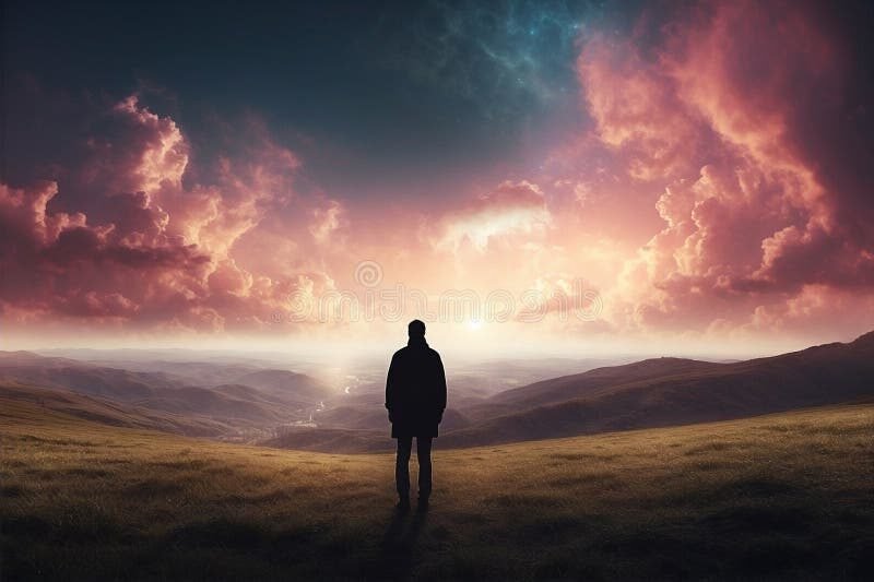 Quel est le message de votre âme selon Oracle 1 une silhouette contemplative face a lhorizon