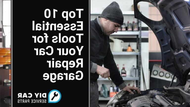 voiture en reparation avec outils et pieces