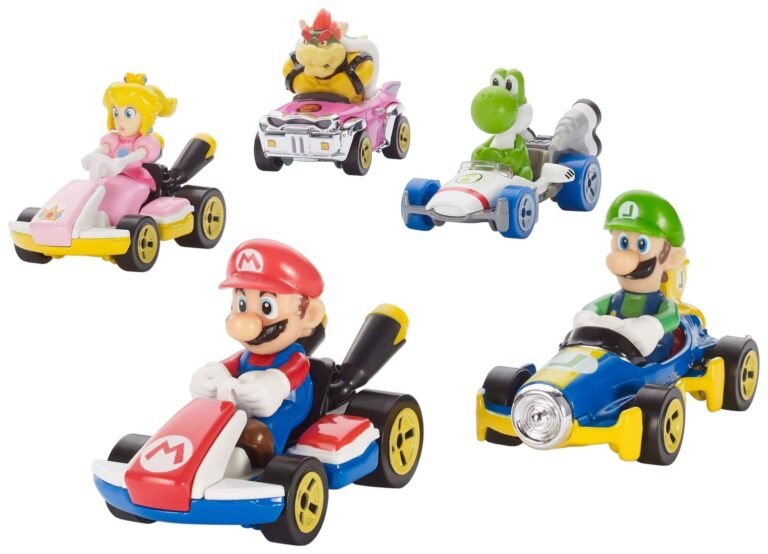 voitures hot wheels mario kart alignees